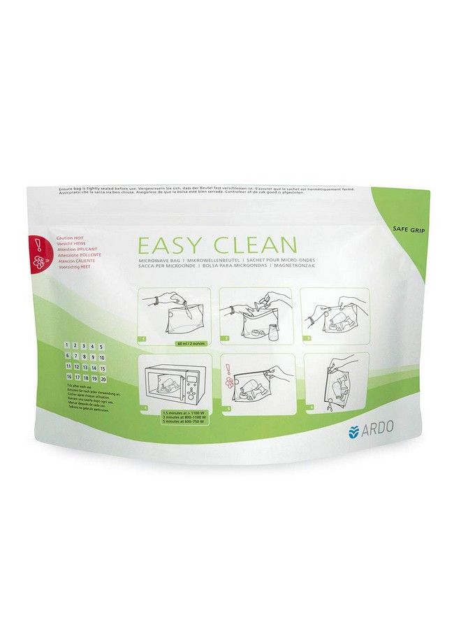Easy Clean Multiuse Microwave Steam Cleaning Bags For Breastfeeding Accessories 5 Bags (100 Cleaning Cycles Total)