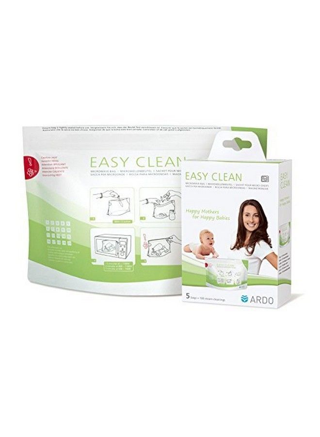 Easy Clean Multiuse Microwave Steam Cleaning Bags For Breastfeeding Accessories 5 Bags (100 Cleaning Cycles Total)