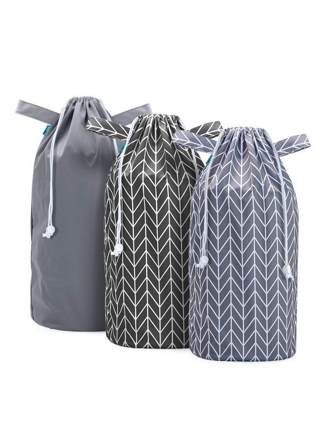 Pail Liner For Cloth Diaper(Pack Of 3) Reusable Diaper Pail Wet Bag With Drawstring Fits For Dekor Ubbi Diaper Pails Gray +Gray Arrows +Black Arrows