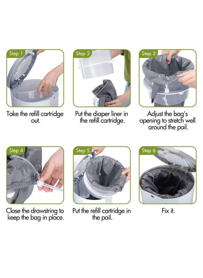 Pail Liner For Cloth Diaper(Pack Of 3) Reusable Diaper Pail Wet Bag With Drawstring Fits For Dekor Ubbi Diaper Pails Gray +Gray Arrows +Black Arrows