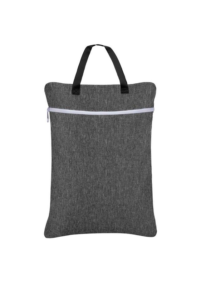 Hanging Wet Dry Bag Reusable Laundry Wet Bag With Two Compartments For Cloth Diaper And Swimsuit Large Gray