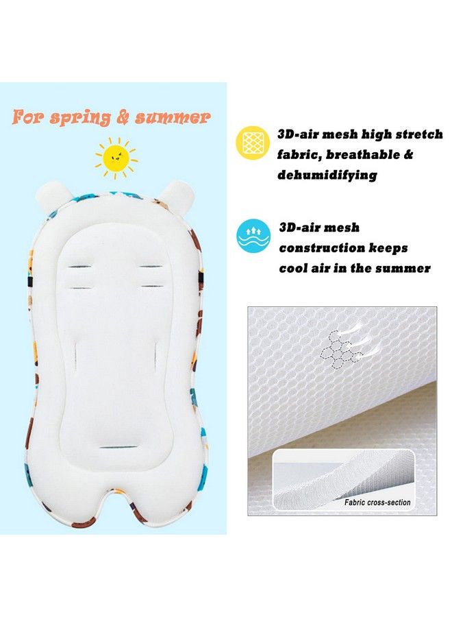 Baby Stroller Cushion Pad Breathable Toddler Stroller Liner Head Ultrasoft Infant Car Seat Insert Cushion Perfect For Car Seat Stroller Dinosaur
