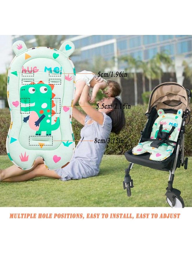 Baby Stroller Cushion Pad Breathable Toddler Stroller Liner Head Ultrasoft Infant Car Seat Insert Cushion Perfect For Car Seat Stroller Dinosaur