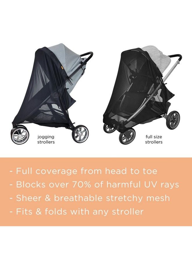 Stroller Sun Shade Universal Stroller Cover For Baby Sun Protection Large Stroller Shade Extender See Through Mesh Cover For Sun Blocks Uv Joggers & Stroller Accessories For Summer