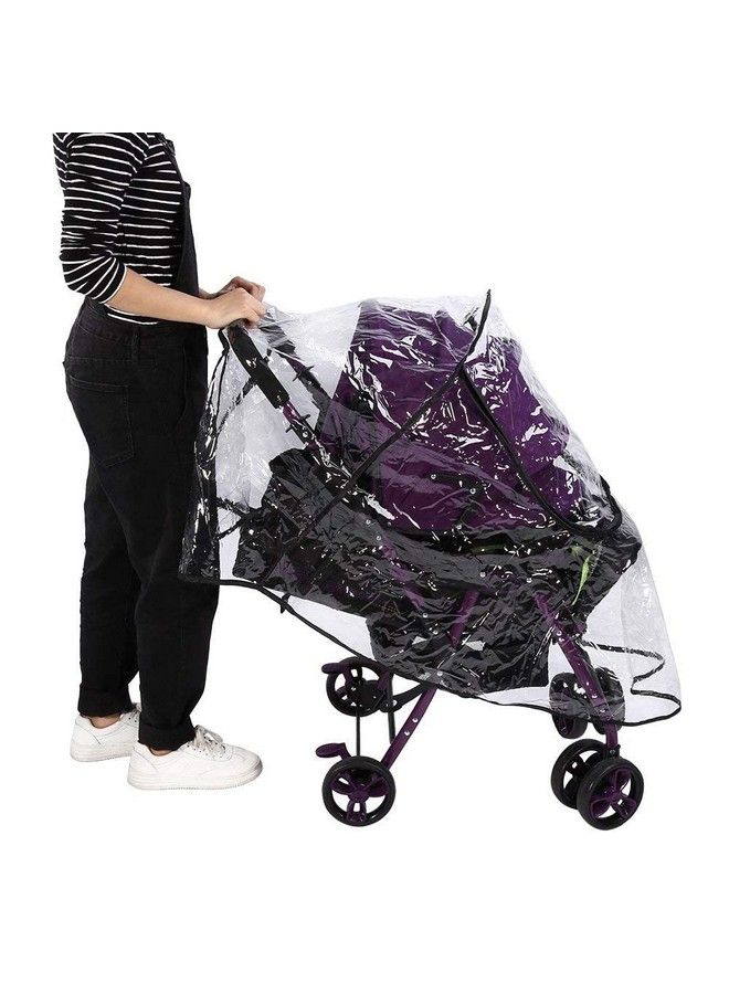 Baby Stroller Rain Cover Universal Pram Accessory Front Opening Rain Cover Pvc Transparent Waterproof Wind Rain Weather Shield Protector