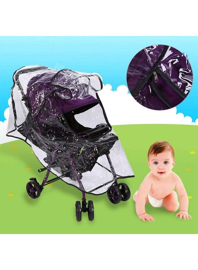 Baby Stroller Rain Cover Universal Pram Accessory Front Opening Rain Cover Pvc Transparent Waterproof Wind Rain Weather Shield Protector