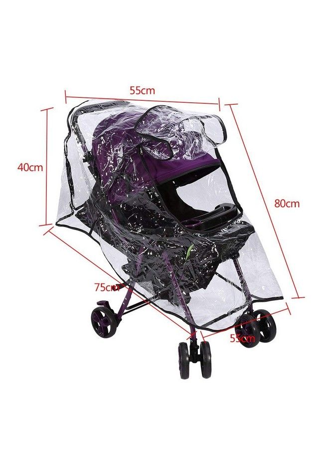 Baby Stroller Rain Cover Universal Pram Accessory Front Opening Rain Cover Pvc Transparent Waterproof Wind Rain Weather Shield Protector