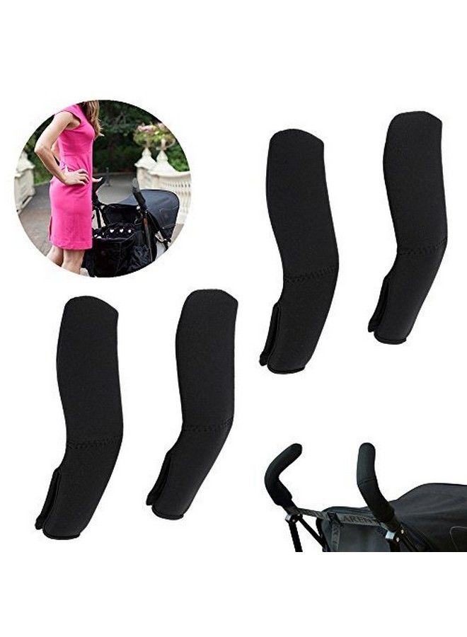 2Pcs/Pair Baby Stroller Armrest Cover Removable Zipper Crossbar Elastic Dustproof Protector Sleeve For Pushchair Pram Black