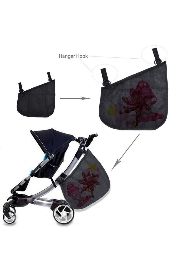 Portable Side Sling Stroller Cargo Netnonslip And Adjustable Straps Storage Mesh Bagfood Storagefriut Storage Bag For Baby Stroller Cargo Mesh Bag Storage
