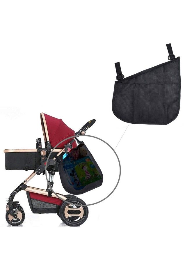 Portable Side Sling Stroller Cargo Netnonslip And Adjustable Straps Storage Mesh Bagfood Storagefriut Storage Bag For Baby Stroller Cargo Mesh Bag Storage