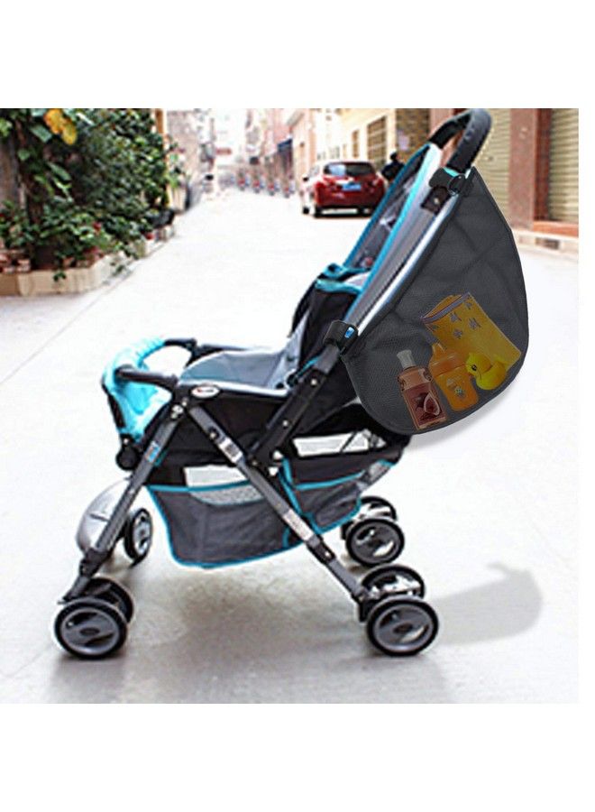 2 Pack Universal Side Sling Stroller Mesh Cargo Net And Organizer Extra Stroller Storage Space Nonslip And Adjustable Straps