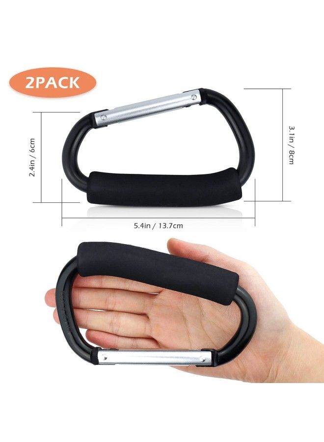 Grocery Bag Shopping Bag Holder Handle Carrier Tool Multi Purpose Snap Hook Stroller Hook Set Organizer Accessories With Soft Foam Grip For Hanging Pack Of 2 Black