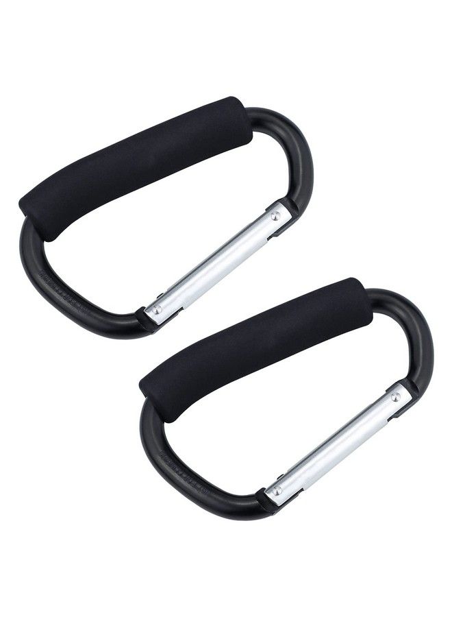 Grocery Bag Shopping Bag Holder Handle Carrier Tool Multi Purpose Snap Hook Stroller Hook Set Organizer Accessories With Soft Foam Grip For Hanging Pack Of 2 Black