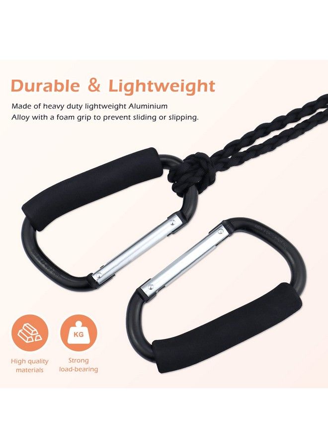 Grocery Bag Shopping Bag Holder Handle Carrier Tool Multi Purpose Snap Hook Stroller Hook Set Organizer Accessories With Soft Foam Grip For Hanging Pack Of 2 Black