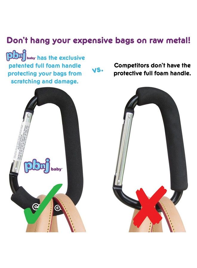 Stroller Hooks For Hanging Diaper Bags Mommy Stroller Clip And Stroller Accessories Organizer Hook Large Carabiner Clips For Mom Purse Shopping Grocery Bag And Accessory (1 Pack)