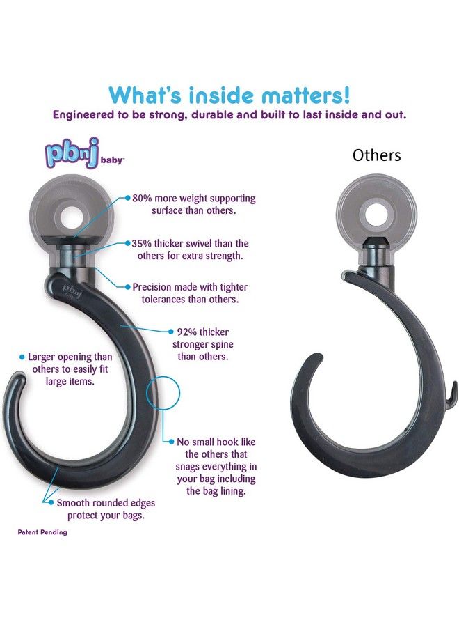 Stroller Hooks For Hanging Diaper Bags Mommy Stroller Clip And Stroller Accessories Travel Organizer Hook For Mom Purse Shopping Grocery Bag And Accessory (2 Pack)