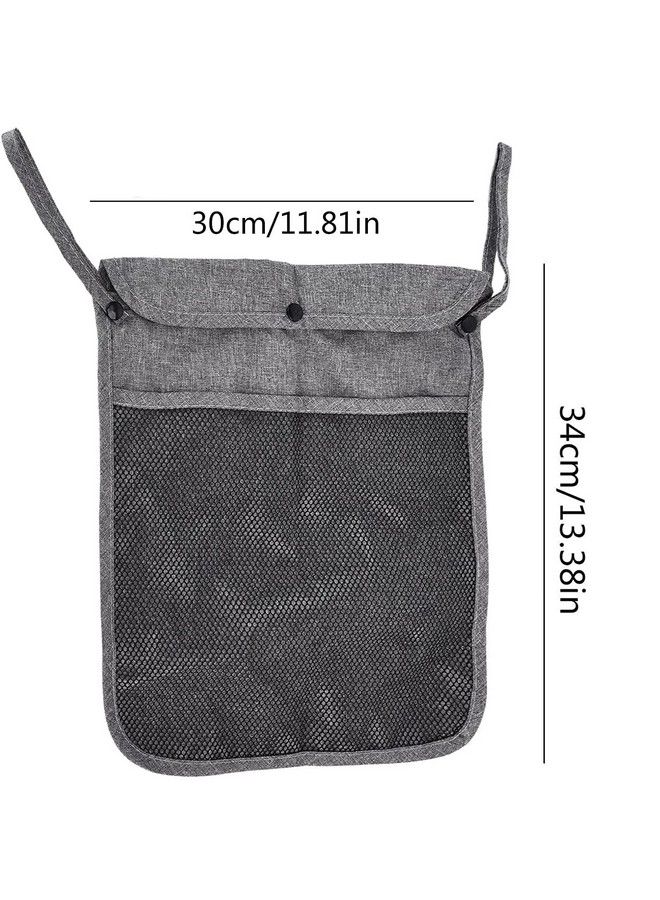 Portable Stroller Hanging Bag With Two Storage Pockets Stroller Bag Organizer For Nappy Baby Cloth/Bottle/Toy Stroller Hanging Storage Net Bag Grey