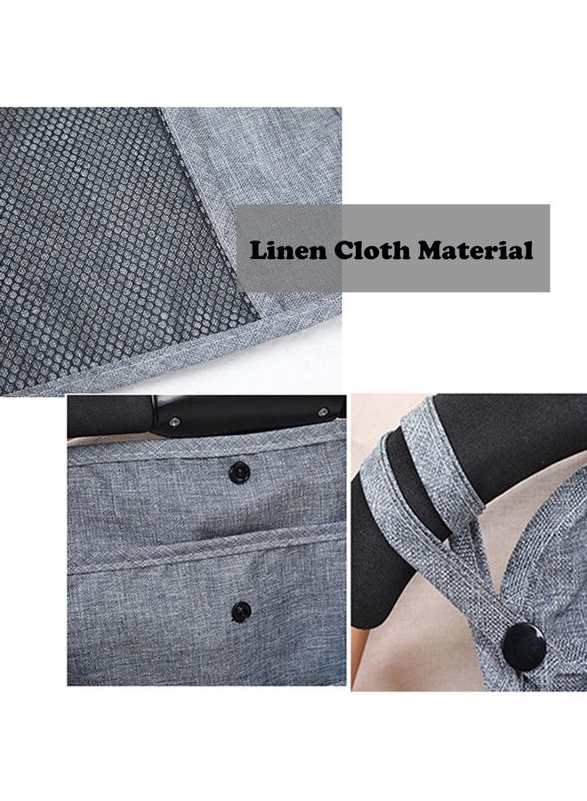Portable Stroller Hanging Bag With Two Storage Pockets Stroller Bag Organizer For Nappy Baby Cloth/Bottle/Toy Stroller Hanging Storage Net Bag Grey