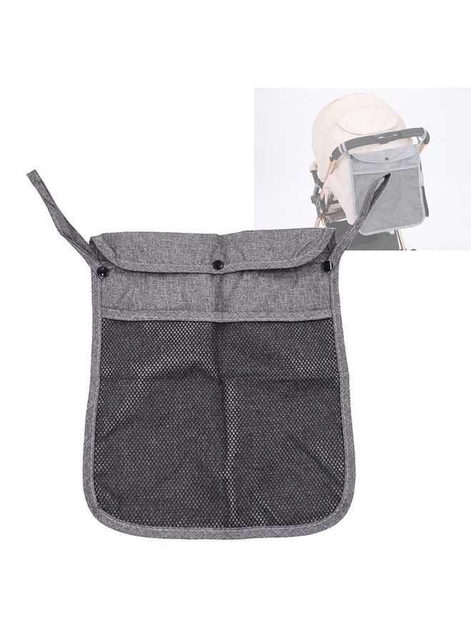 Portable Stroller Hanging Bag With Two Storage Pockets Stroller Bag Organizer For Nappy Baby Cloth/Bottle/Toy Stroller Hanging Storage Net Bag Grey