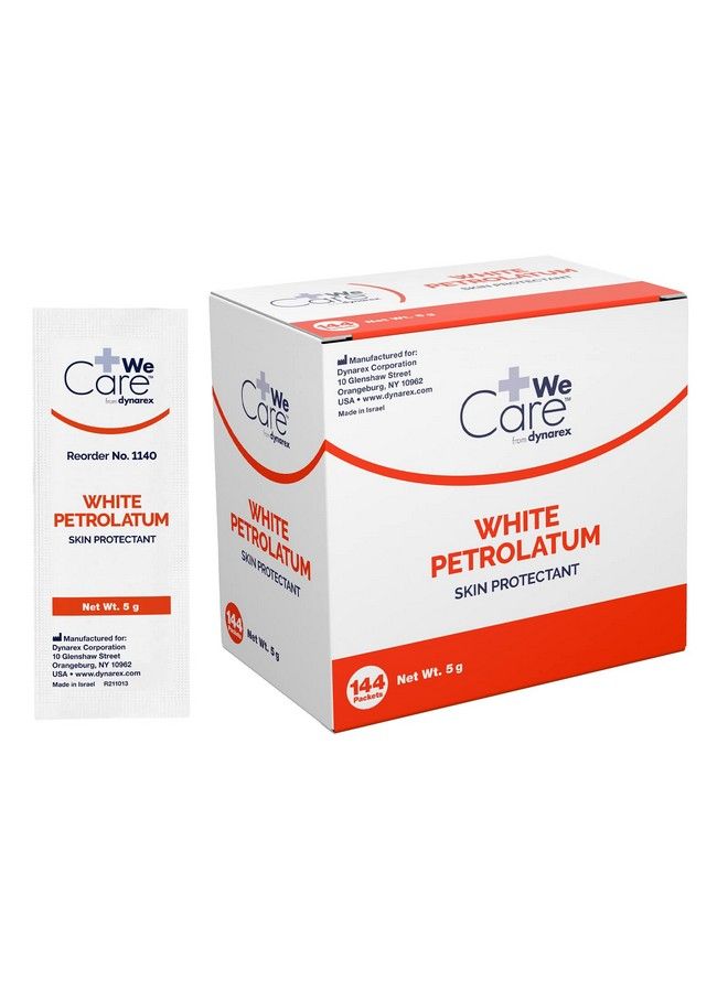 Dynarex White Petrolatum Petroleum Jelly Ointment To Help Prevent And Treat Skin Irritation Diaper Rash And Dryness White 144 Individual 5 Gram Foil Packs Dynarex White Petrolatum