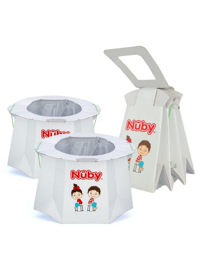 Disposable Travel Potty With Liner Foldable And Portable Potty; Toddler Potty Essential For Camp Trips & Car Rides Travel Potty For Toddler 2 Pack