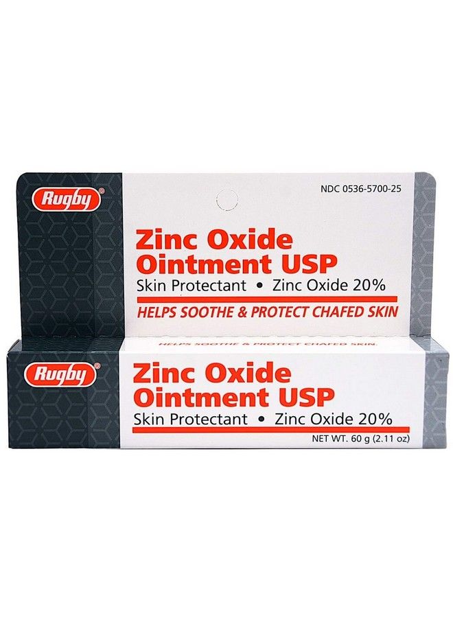 Rugby Zinc Oxide 20 Skin Protectant Ointment Relief For Diaper Rash Chafed Skin Poison Ivy Clear 2.11 Ounce
