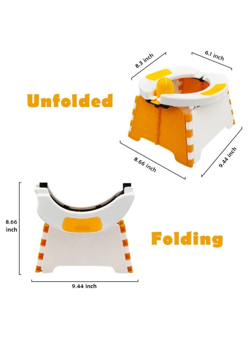 Portable Potty for Toddler Travel, Foldable Training Seat Boys Girls, Collapsible Potty, Chair Home, Car, Outdoor Picnic, Beach, With 30 Disposable Bags