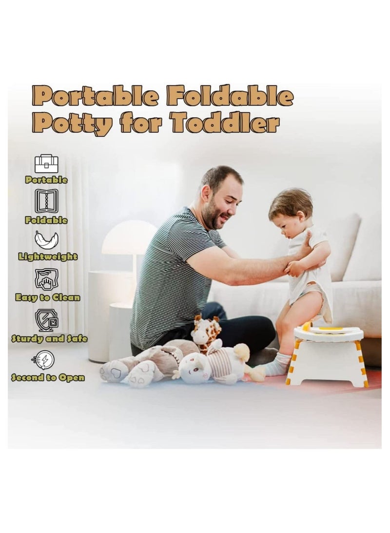 Portable Potty for Toddler Travel, Foldable Training Seat Boys Girls, Collapsible Potty, Chair Home, Car, Outdoor Picnic, Beach, With 30 Disposable Bags