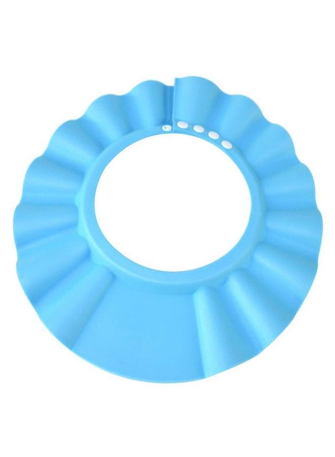 Baby Shower Cap Soft Adjustable Baby Bath Head Cap Visor For Washing Hair Shower Bathing Protection Bath Cap For Toddler Baby Kids Children (Blue)