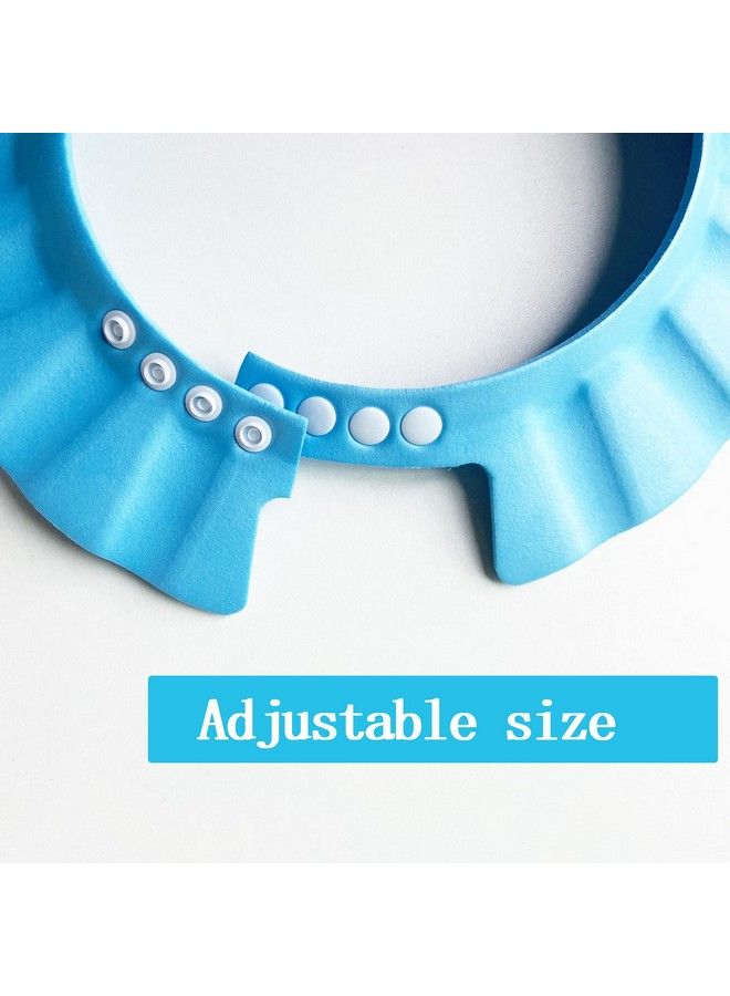 Baby Shower Cap Soft Adjustable Baby Bath Head Cap Visor For Washing Hair Shower Bathing Protection Bath Cap For Toddler Baby Kids Children (Blue)