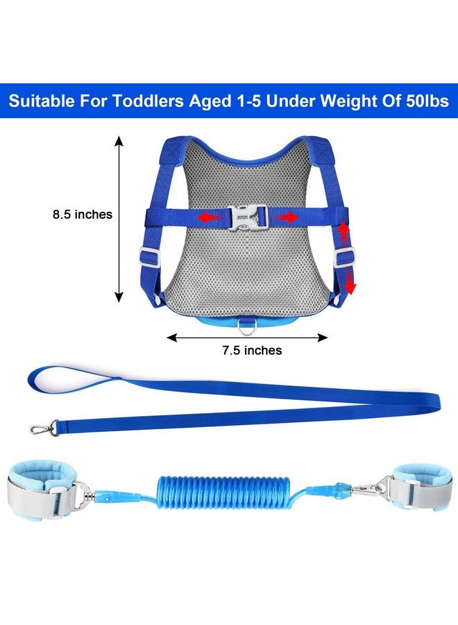 Toddler Harness Child Leash With Anti Lost Wrist Link Accmor 3 In 1 Kids Dinosaur Harnesses Leashes Children Walking Assistant Wristband Tether Strap Belt For Baby Boys Girls (Blue)