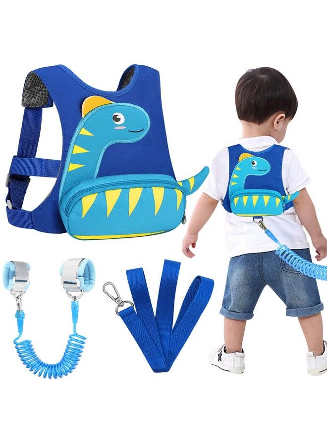 Toddler Harness Child Leash With Anti Lost Wrist Link Accmor 3 In 1 Kids Dinosaur Harnesses Leashes Children Walking Assistant Wristband Tether Strap Belt For Baby Boys Girls (Blue)