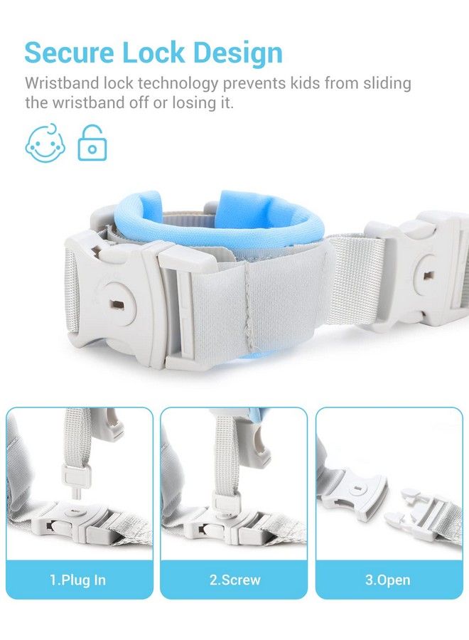 Upgrade] Anti Lost Wrist Link Dr. Meter 2 In 1 Toddlers Safety Wristband Leash With Key & Lock Dual Length 6.56Ft Kids Walking Harness For Supermarket Mall Airport Amusement Park Zoo Travel
