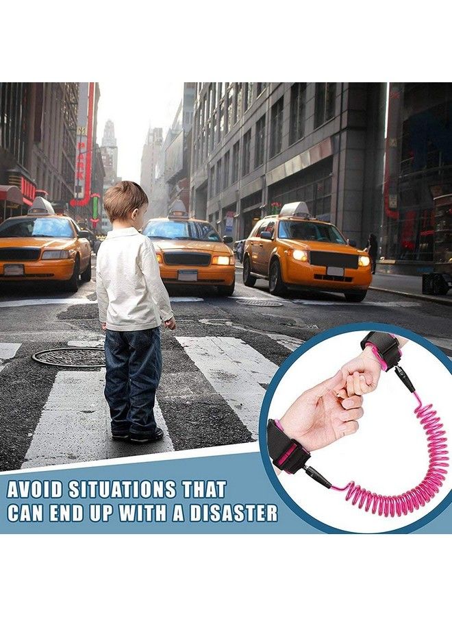 Anti Lost Safety Wrist Link Child Safety Harness Strap Rope Leash Walking Hand Belt Band Wristband(1.5M Pink)