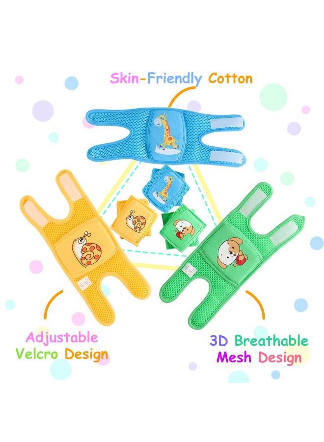 Baby Knee Pads For Crawling (3 Pairs) Antislip And Protect Infants & Toddlers Knees Elbows And Legs. Adjustable Straps And Breathable 3D Mesh For Boys And Girls (Unisex)