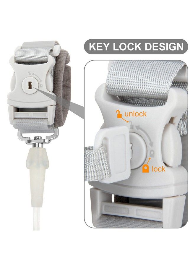 Toddler Leash Kid Leash Anti Lost Wrist Link With Key Lock Upgraded Baby Leash With Safety Wristband Rope For Babies Toddlers Child Kids (6.56Ft/2M Light Gray)