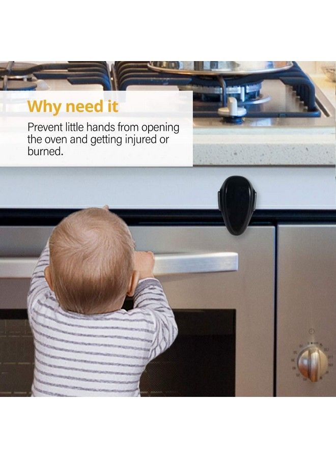 1 Packchildproof Oven Door Lock Oven Front Lock Easy To Install And Use Durable And Heatresistant Material No Tools Need Or Drill (Black)