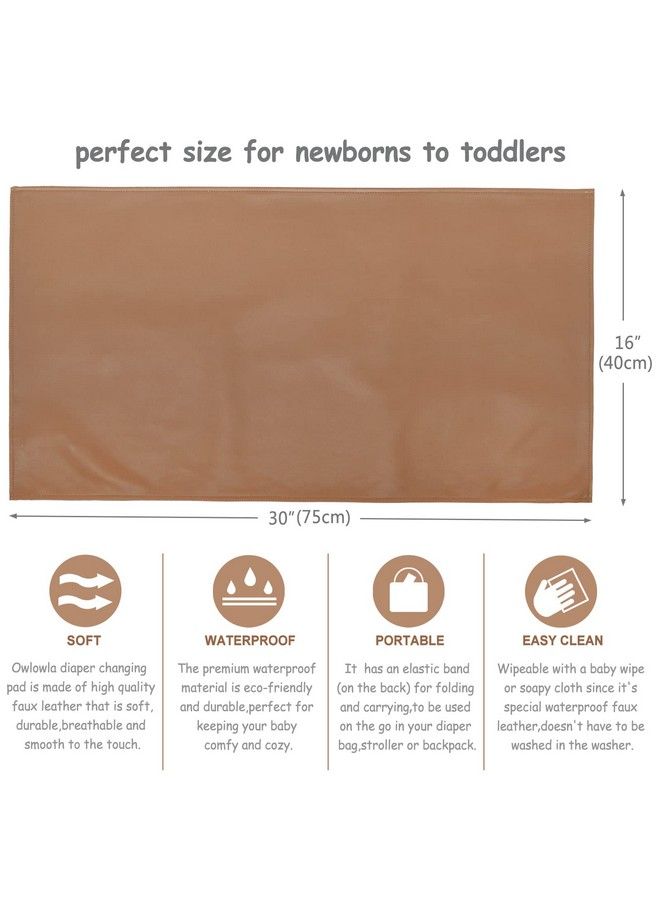 Baby Diaper Changing Pad Portable Changing Mat Travel Changing Pad Liner For Baby And Small Toddler(Classic Brown&Brush Strokes)