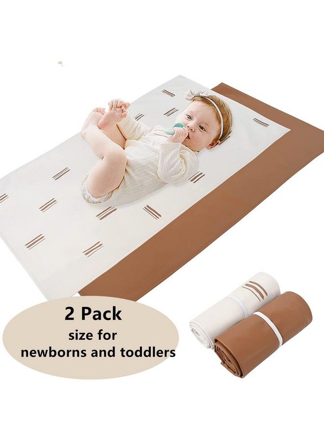 Baby Diaper Changing Pad Portable Changing Mat Travel Changing Pad Liner For Baby And Small Toddler(Classic Brown&Brush Strokes)