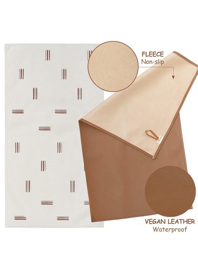 Baby Diaper Changing Pad Portable Changing Mat Travel Changing Pad Liner For Baby And Small Toddler(Classic Brown&Brush Strokes)