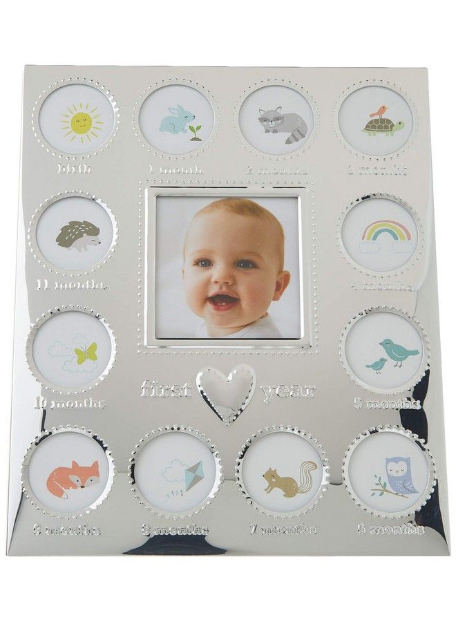 Carter Baby First Year Animal Theme Silver Metal Month By Month Picture Frame 9.75