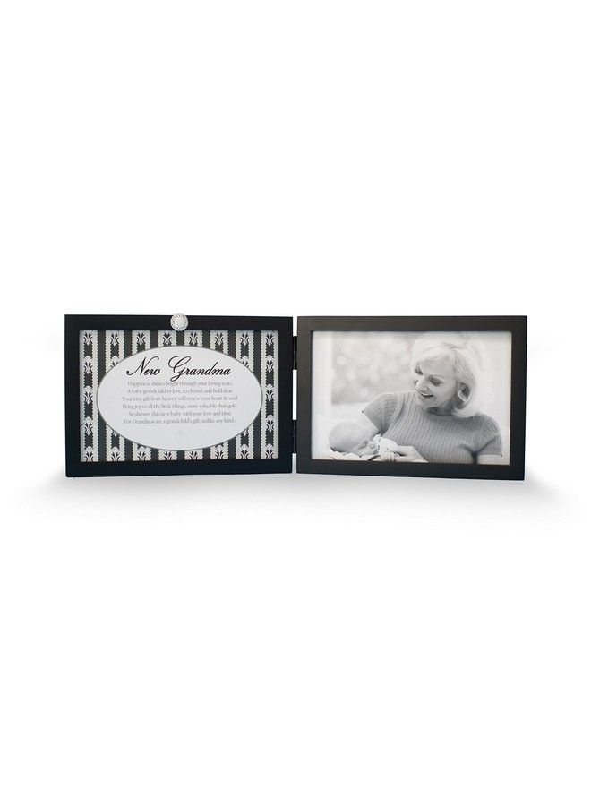 The Grandparent Gift Company 4” X 6” Black Double Hinged Table Or Shelf Frame “New Grandma” Baby Reveal Or Shower Gift