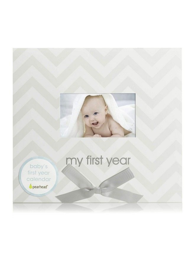 Baby First Year Calendar Track Every Milestone And Memory Gray Chevron