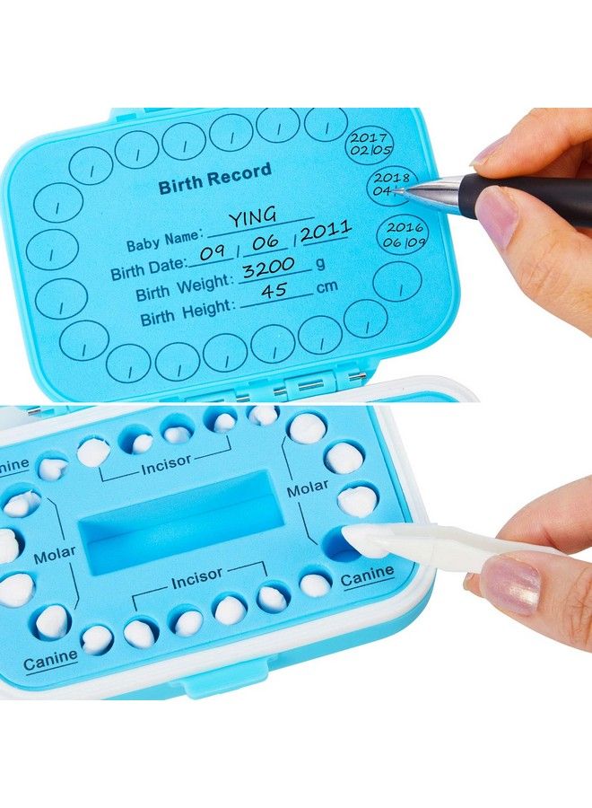 2 Pieces Baby Teeth Keepsake Box Tooth Holder Kids Teeth Keepsake Holder Teeth Container For Lost Teeth Cute Kids Deciduous Teeth Collection To Keep The Childhood Memory (Blue And Pink)