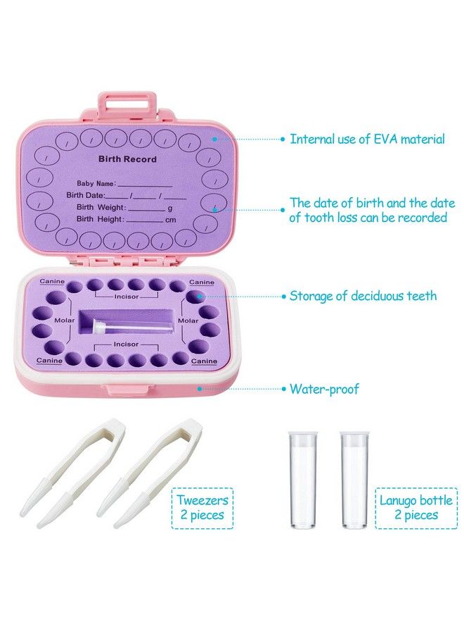 2 Pieces Baby Teeth Keepsake Box Tooth Holder Kids Teeth Keepsake Holder Teeth Container For Lost Teeth Cute Kids Deciduous Teeth Collection To Keep The Childhood Memory (Blue And Pink)