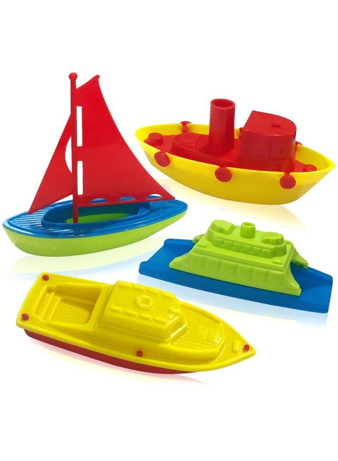 Toy Boat Bath Toys For Kids & Toddlers Set Of 4 Kids Pool Toys For Outdoor Water Play Floating Pool Boat Toys For Bathtub Summer Beach Toys Cute Party Favors For Boys And Girls