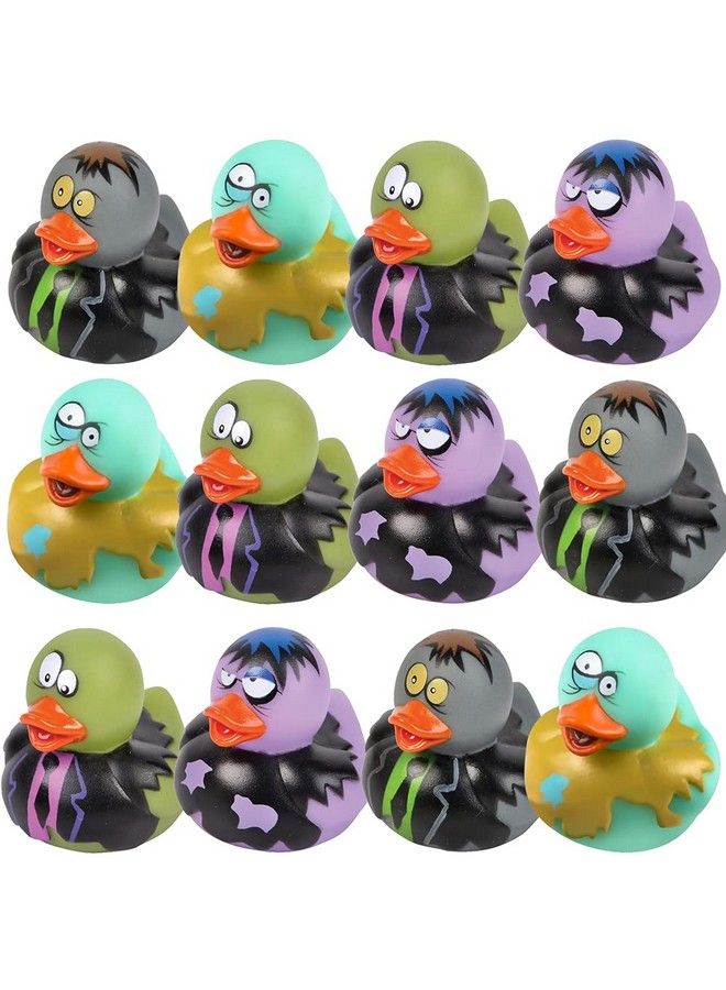 2 Inch Zombie Rubber Duckies For Kids Pack Of 12 Variety Of Designs And Colors Trick Or Treat Supplies Goodie Bag Fillers Party Favors Halloween Themed Bathtub Toys