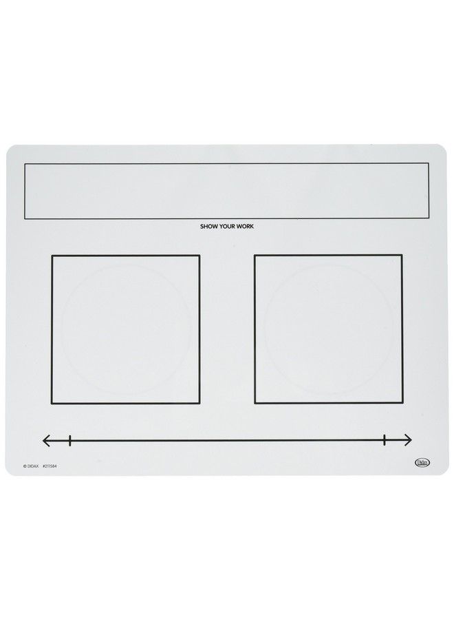 Educational Resources 10Board Set Writeon/Wipeoff Fraction Mats White Black