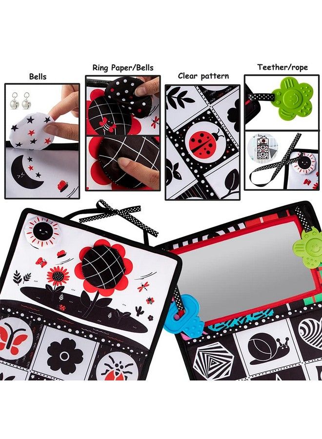 Tummy Time Mirror Newborn Toys Infant Toys 03 Months Brain Developmental Baby Mirror Tummy Time Toys Black And White High Contrast Baby Toys 4 6 9 12 Month Boys Girls Crawling Sensory Toy