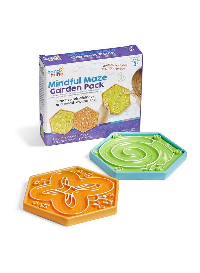 Mindful Maze Garden Pack Finger Labyrinth For Kids Mindfulness For Kids Sensory Play Therapy Toys Calm Down Corner Supplies Social Emotional Learning Activities (Set Of 2)